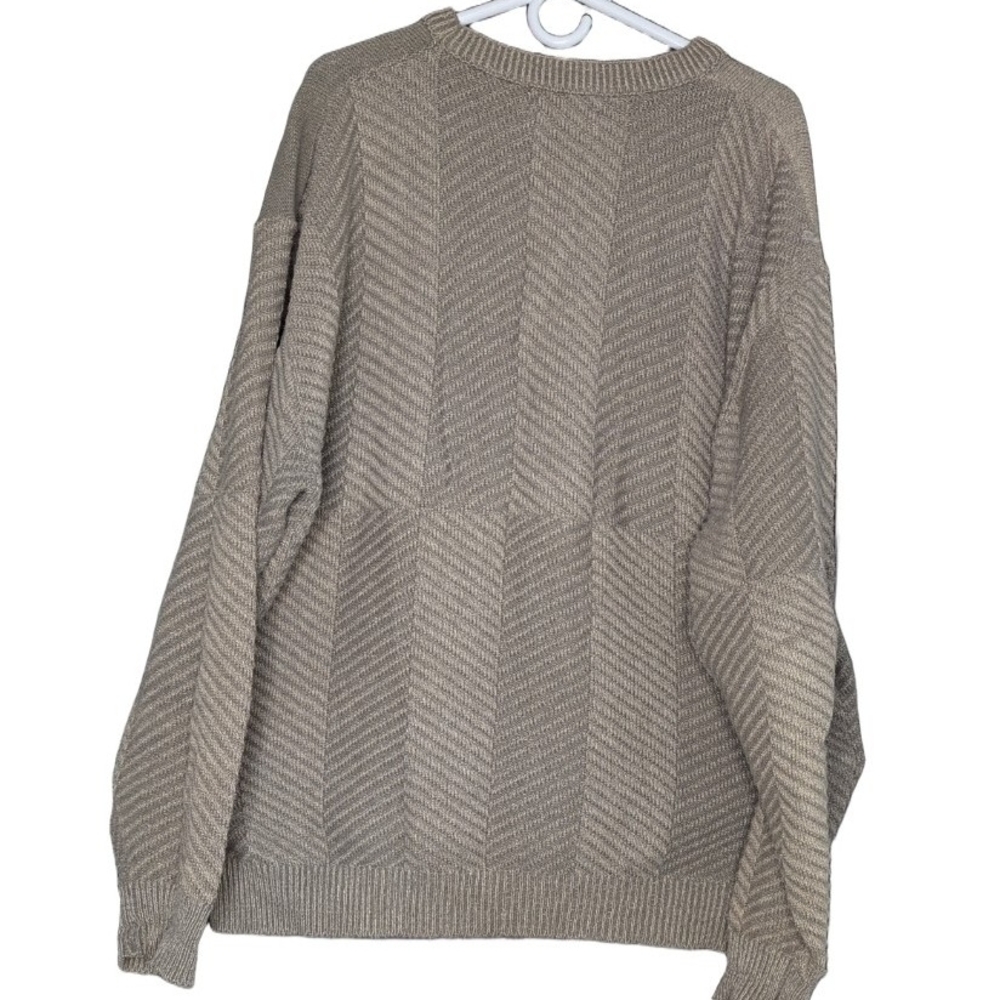 Vintage Carmel Golf Pullover Sweater Mens Made In USA Knit Bag Tan Brown Size XL - Picture 3 of 7